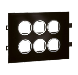 Legrand Arteor 2x6M Black Mirror Cover Plate With Frame, 5759 53